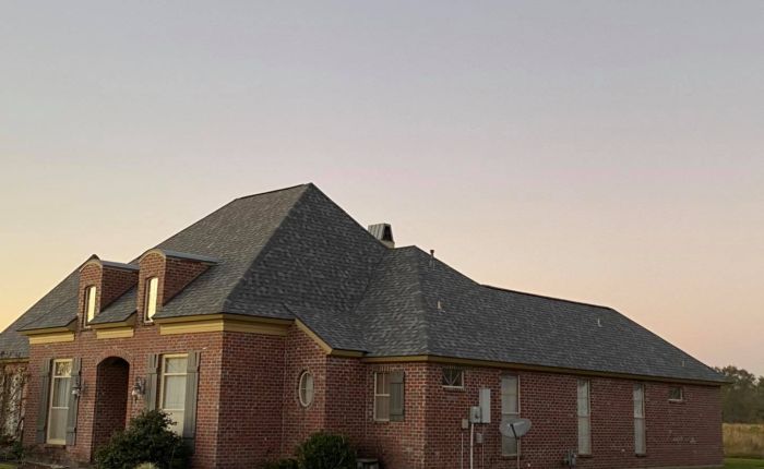 Home with new shingled roof